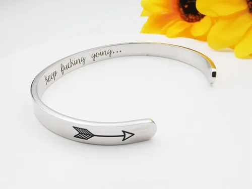 Miniatura 189 de Pulseras inspiradoras para mujer, joyería de acero inoxidable, con refranes, pulsera motivacional con mensaje oculto, pulseras grabadas para mejor