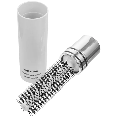 Miniatura 9 de Mini cepillo de peinado retráctil de cerdas redondas de secado por soplado y desenredado para el cabello, blanco