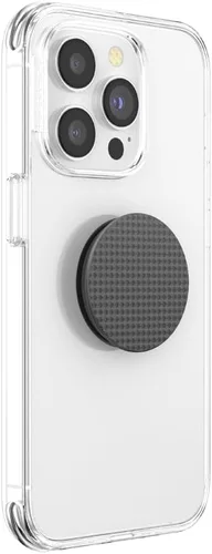 Miniatura 3 de PopSockets Agarre para teléfono con soporte expandible, agarre adhesivo, color negro con textura moleteada