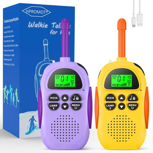 Miniatura 16 de HPROMOT Walkie Talkies para niños recargables, juguetes para niños de 3 a 12 años, niños y niñas, paquete de 2 unidades de radios de dos vías