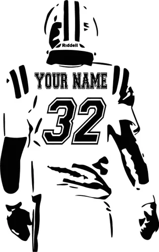 Miniatura 2 de Calcomanía de pared personalizada de fútbol – Elige tu nombre – Números personalizados camisetas de jugador – Adhesivo decorativo para dormitorio