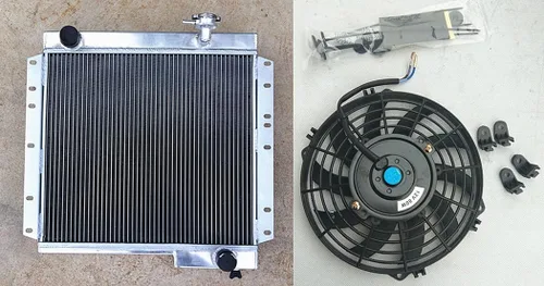 Radiador de aluminio de 3 filas + ventilador para Toyota Land Cruiser FJ40 FJ45 Gasolina MT 1970-1980 1971 1972 1973