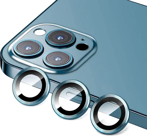 Miniatura 16 de Protector de lente de cámara compatible con iPhone 12 Pro Max, antiarañazos, vidrio templado 9H, protector de pantalla de cámara de metal, anillo a