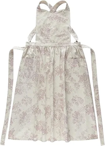 Delantal de cocina floral de algodón impermeable para mujer, delantal ajustable con bolsillos, estilo vintage para cocinar y hornear Flor