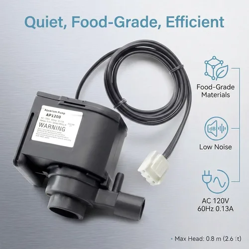 Miniatura 5 de AP1200 AC120V Bomba de agua comercial para máquina de hielo compatible con HZB-30F, HZB-38F, HZB-32, HZB-45, HZB-65, HZB-90, HZB-120 y HZB-160
