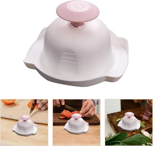 Miniatura 6 de Hemoton Soporte de seguridad alimentaria para rebanador de mandolina, paquete de 2 unidades de cortador de verduras, protector de dedos, protector