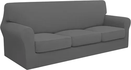 Miniatura 45 de Easy-Going Funda de sofá 100% impermeable doble de 3 piezas, elástica, suave, para perros, para sofá de 2 cojines separados, protector de muebles a