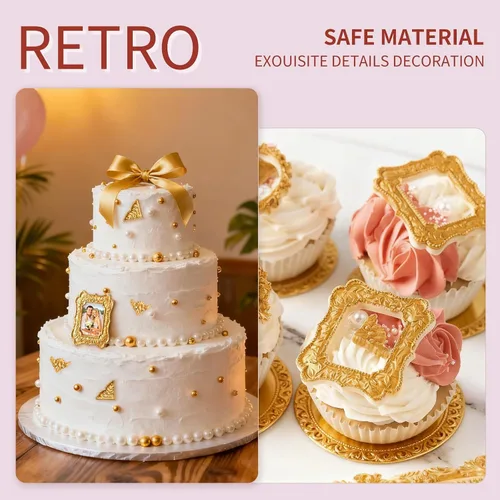 Miniatura 6 de 4 moldes de silicona para chocolate, estilo barroco, moldes de arcilla seca al aire para fondant, molde de marco de resina para manualidades