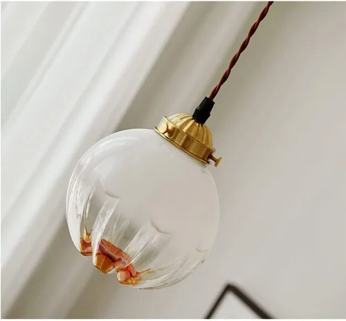 Miniatura 4 de Genérico Araña moderna, LED moderna lámpara de araña de estilo japonés esférico degradado de vidrio medieval retro flor brote en forma de rama sala