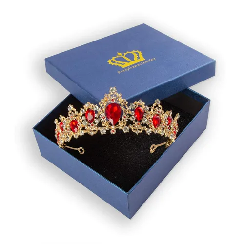Corona barroca de cristal de diamantes de imitación vintage, tiaras y corona para mujer, corona de princesa con diamantes de imitación para Navidad,