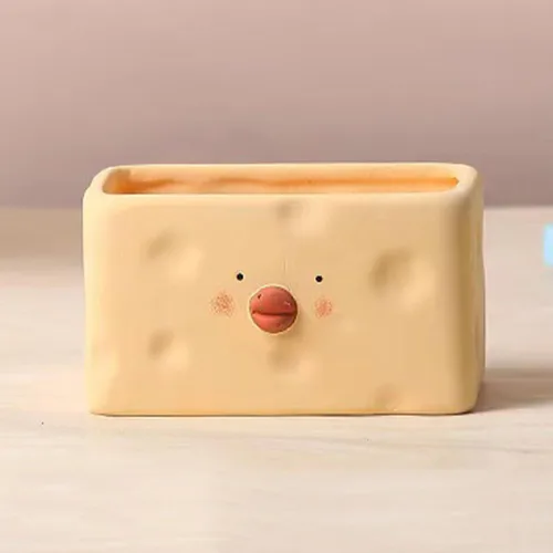 Miniatura 5 de TOPINCN Maceta amarilla de cerámica para pollitos de dibujos animados, maceta para suculentas para interiores y exteriores, decoración del jardín