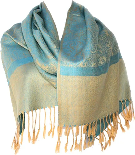 Miniatura 7 de SILVERFEVER - Chal vintage para mujer, estampado de cachemira jacquard, pashmina, para ocasiones especiales, bufanda de noche, estola de doble cara