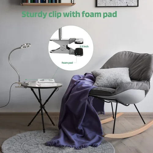 Miniatura 4 de GLORIOUS-LITE Luz LED con clip, lámpara de lectura de 36 LED para cuidado de los ojos para dormitorio, cuello de cisne flexible de 360° con 4 modos