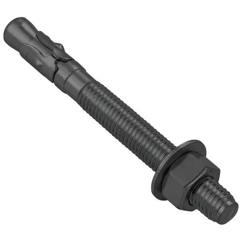 Wensilon 10 piezas sujetadores estándar de 3/8 x 4 pulgadas para servicio pesado anclajes de cuña negros para cemento y hormigón