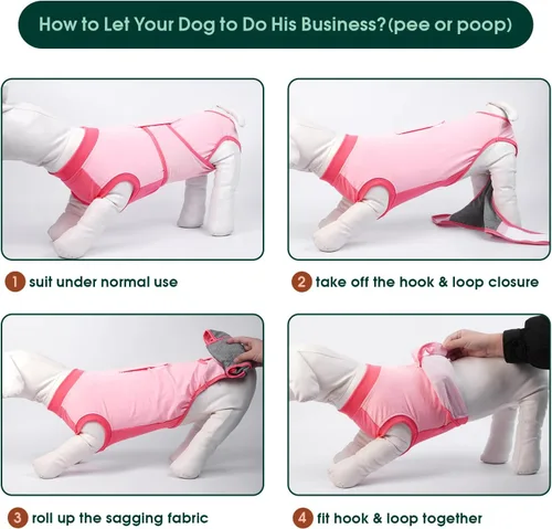 Miniatura 5 de Kuoser Traje de recuperación para perros, traje suave de esterilización para perros para recuperación de cirugía femenina, traje de recuperación