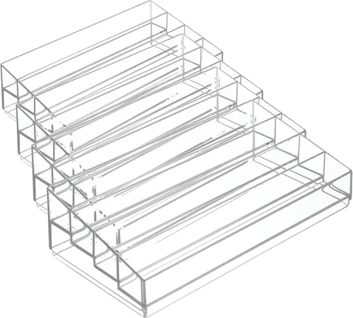 Miniatura 14 de iDesign Organizador de cosméticos y esmaltes de uñas en niveles, colección Clarity, 12.75 pulgadas x 6.5 pulgadas x 3.75 pulgadas, transparente