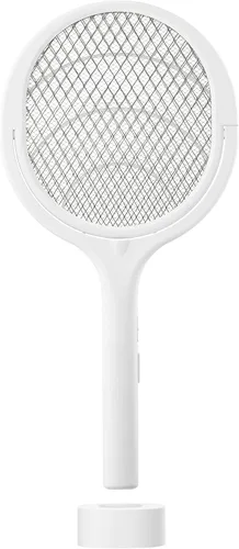 Miniatura 8 de Paquete de 2 raquetas eléctricas para matar insectos, mosquitos, mosquitos, avispas matamoscas USB tipo C recargable, cabezal giratorio