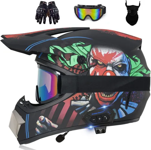 Casco de motocross Bluetooth para adultos, casco de motocross, aprobado por DOT/ECE, perfecto para motocicletas de motocross, motos de cross, ATV,