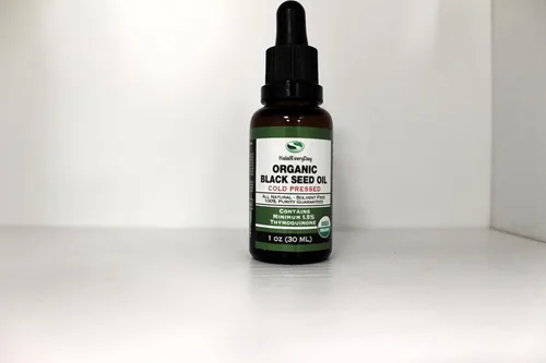 HalalEveryDay - Aceite de semilla negra - 100% puro, prensado en frío- Orgánico- Nigella Sativa sin OMG - Timoquinona - Aceite de semillas de comino