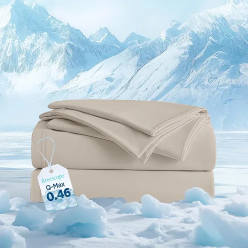 Breescape Cooling Sheets Twin XL Size - BlendTek Dry & Cool Technology Cooling Bed Sheets for Hot Sleepers and Night Sweats, Q-Max>0.46 Tech Twin XL