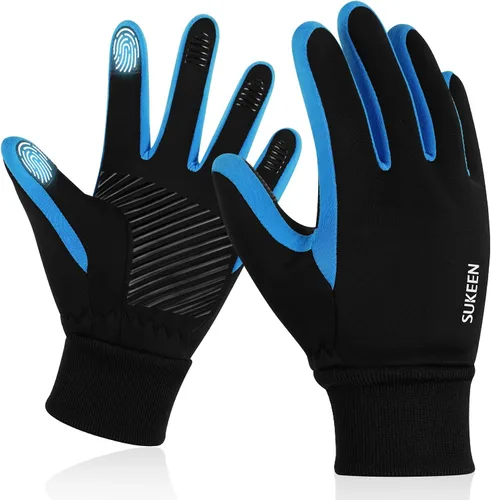 Sukeen Guantes de invierno para niños, antideslizantes para pantalla táctil, guantes de ciclismo para niños y niñas, guantes ligeros para correr,