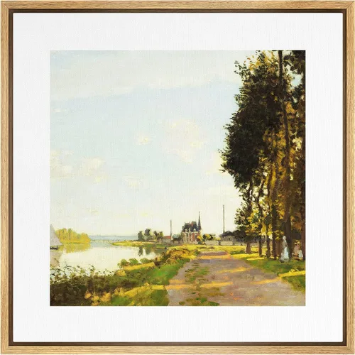 Miniatura 26 de SIGNWIN Lienzo enmarcado para pared, diseño retro de cielo azul y nube, paisaje, naturaleza, ilustraciones de área silvestre, bellas artes, casa