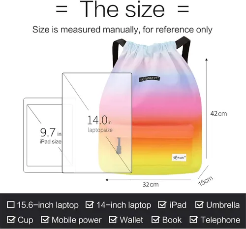 Miniatura 6 de Bolsa impermeable con cordón para ir al gimnasio o la playa, o practicar deportes, unisex
