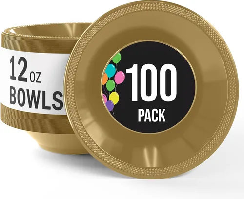 Miniatura 12 de Exquisite Party Solids - Cuencos desechables de plástico de 12 onzas para sopa de comida caliente, 100 unidades, para sopa, ensalada, cereales