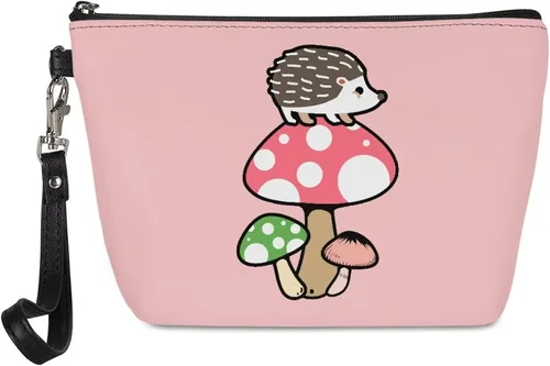 Upetstory Bolsa de maquillaje de animales, bolso pequeño de cuero para cosméticos de viaje para niñas y mujeres, bolso de mano para lápiz labial,