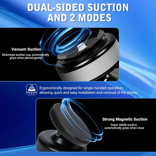 Miniatura 2 de Soporte magnético giratorio para teléfono con 360 grados, soporte de teléfono eléctrico con succión magnética para automóvil, absorción magnética