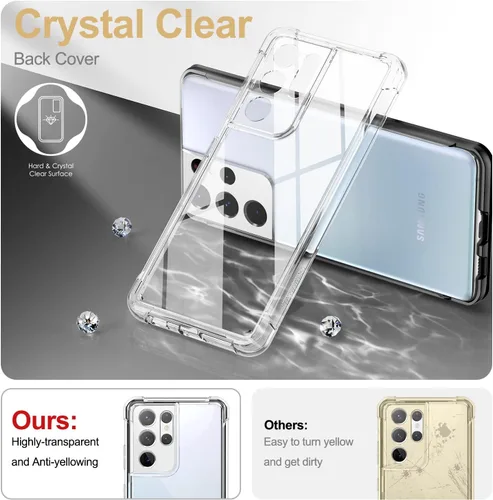 Miniatura 3 de SURITCH Funda Ultra Clear para Samsung Galaxy S21 de 6.8 pulgadas (solo protector de pantalla), [protector de pantalla integrado] carcasa rígida