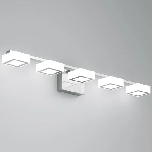 Miniatura 10 de Luminarias LED Modernas de Baño Sobre Espejo, 3 Luces de Tocador Regulables, Luz de Tocador de Baño Acrílica Negro Mate, 2700K-6500K Ajustable