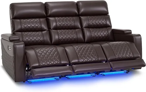 Miniatura 18 de MCombo Sofá Loveseat Eléctrico de 3 Asientos de 76.7'' para Adultos, Asiento de Cine en Casa con Reposacabezas Eléctrico, Certificado FSC, Puertos