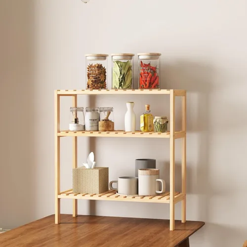 Miniatura 10 de Kinsuite Estante de almacenamiento de bambú de 5 niveles multifuncional de bambú para baño, cocina, sala de estar
