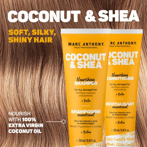 Miniatura 4 de Marc Anthony Set de champú y acondicionador voluminizador con aceite de coco y manteca de karité, cuidado del cabello nutritivo e hidratante