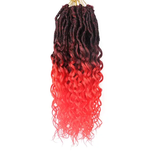 Miniatura 35 de Cabello de ganchillo para mujeres negras Goddess Locs de 14 pulgadas 8 paquetes 613 Locs falsos suaves preenganchados trenzas de ganchillo cabello