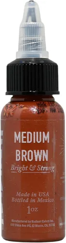 Miniatura 2 de Radiant Colors Botella de tinta de tatuaje, 1 onza, marrón cálido de tono medio, alta carga de pigmento, vegano, fabricado en Estados Unidos