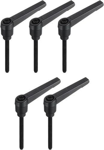 uxcell 5 piezas de manija de palanca de sujeción ajustable M5 x 1.969 in de óxido negro métrico de acero al carbono macho roscado perillas de mano