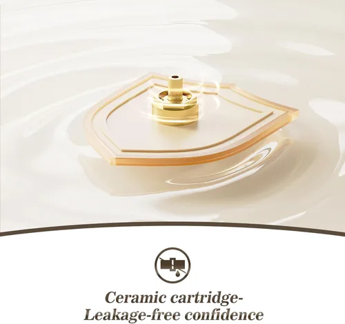 Miniatura 7 de Phiestina Grifo de tocador de baño de una sola manija cuadrada de oro cepillado con drenaje desplegable de metal con placa de cubierta, línea