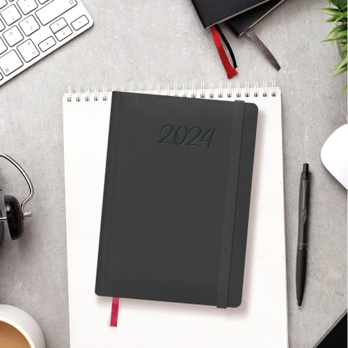Miniatura 7 de Dohe - Agenda 2024 – Página de día – Tamaño: 5.9 x 8.3 in (A5) – 336 Páginas – Encuadernación cosida – Tapa dura – Negro – Modelo Manaos