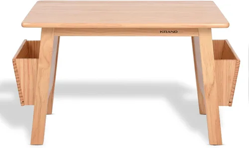 Miniatura 8 de Juego de mesa y 2 sillas de madera maciza para niños con escritorio de almacenamiento y sillas para niños pequeños mesa de actividades