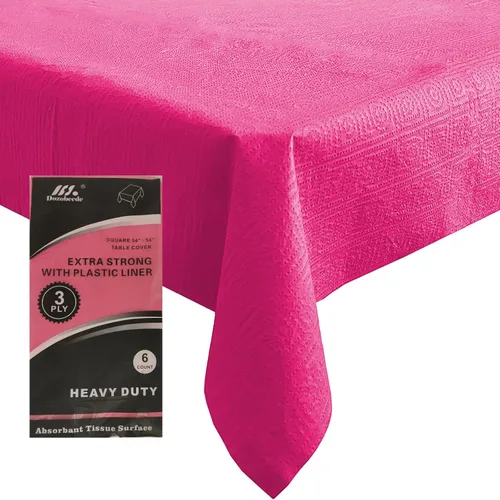 Miniatura 20 de [Paquete de 6] Manteles Cuadrados Negros de 54x54 Pulgadas, Mantel de Mesa de Papel Desechable para Mesas Cuadradas y Redondas, Cubierta de Mesa