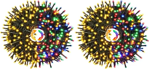 Miniatura 13 de JMEXSUSS 250 luces LED rojas, blancas y azules para decoraciones del 4 de julio, luces patrióticas conectables de 91.5 pies para exteriores