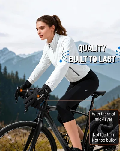 Miniatura 3 de Guantes de invierno para hombre, impermeables y resistentes al viento, guantes de ciclismo de 10 F para mujer, guantes cálidos para pantalla táctil
