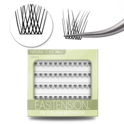 Miniatura 18 de Extensiones de Pestañas DIY Racimos de Pestañas 120 Racimos Pestañas Postizas Efecto 3D Pestañas Individuales Naturales Juego en Casa Kit
