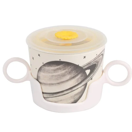 Miniatura 4 de shopwithgreen 7Pcs/Set Juego de vajilla de bambú para niños - Plato, cuenco, taza, cuchara y tenedor para niños, vajilla de dibujos animados, apto