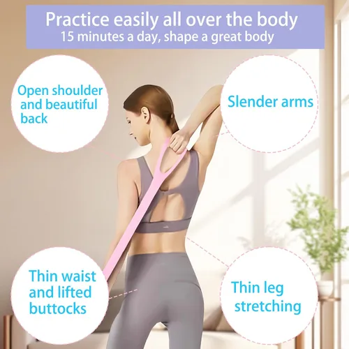 Miniatura 3 de Figura 8 bandas de resistencia para yoga, pilates y fitness, banda elástica de resistencia para brazos, espalda, hombros y pecho, equipo de pilates