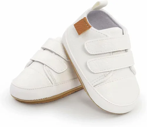 Miniatura 6 de GAISUMMI Zapatos para bebés niños y niñas, tenis de piel sintética para recién nacidos, suela de goma antideslizante, unisex, para niños pequeños
