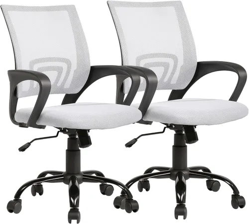 Miniatura 17 de PayLessHere Silla de Oficina para Computadora Ergonómica Económica Silla de Escritorio Ajustable Cómoda de Respaldo Medio para Tareas con Ruedas