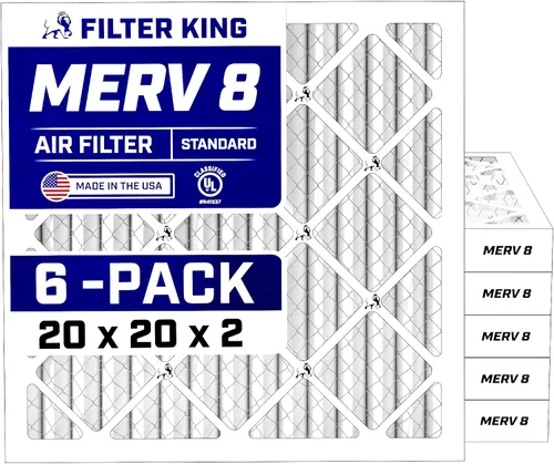 Miniatura 210 de Filter King Filtro de aire 6x12.25x1 Paquete de 6 Filtros plisados MERV 8 HVAC para horno A/C HECHO EN EE. UU. Tamaño real: 6 x 12.25 x .75